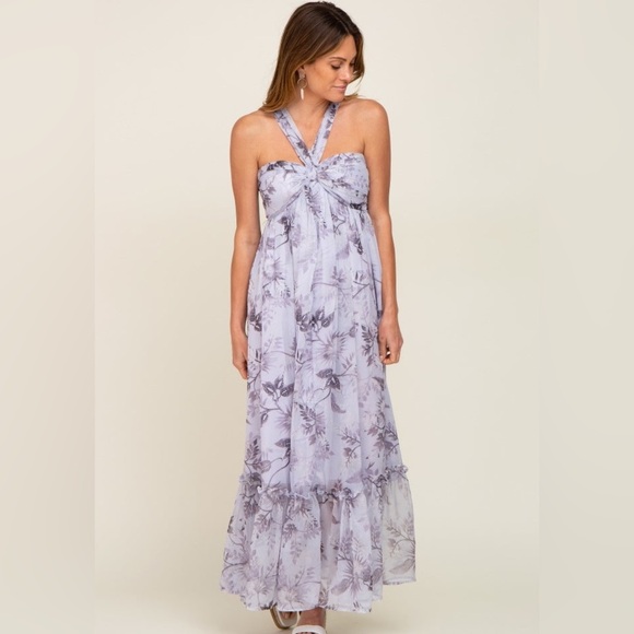 Pinkblush chiffon floral maxi dress nwt - Picture 1 of 3